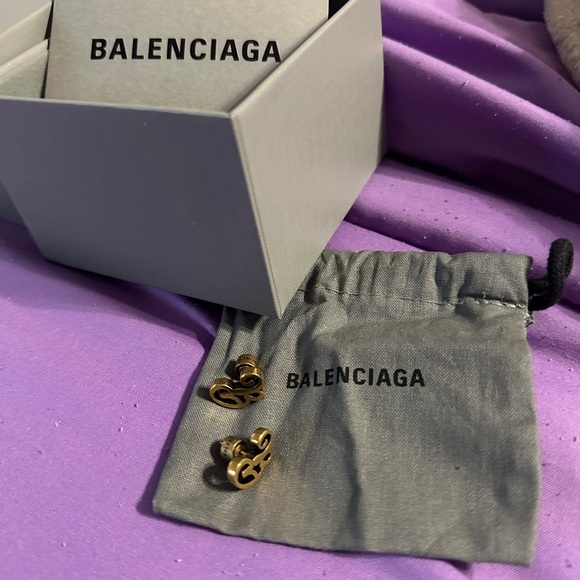 Balenciaga Typo B Stud Earrings - Picture 1 of 5